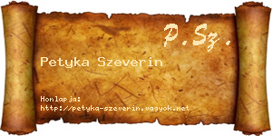 Petyka Szeverin névjegykártya